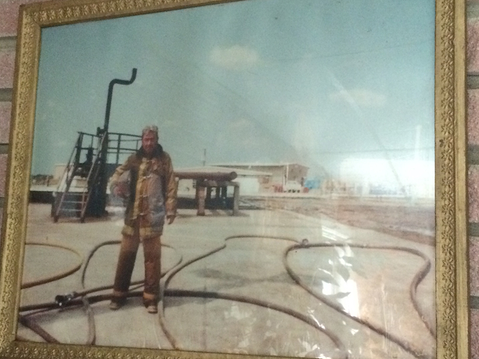 Jose R Flores, In the SAFD Training facility during his years as a fire fighter.